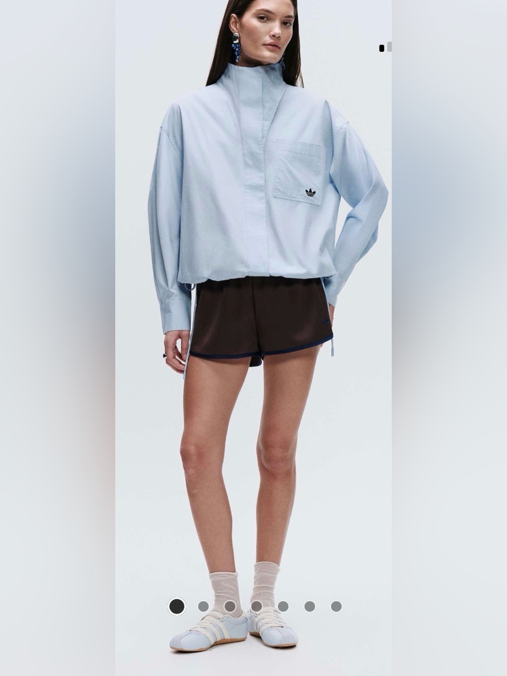 NWT adidas Originals × ASOS funnel neck shirt in blue - Picture 5 of 7